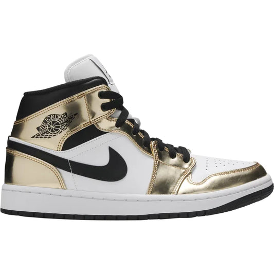 Jordan 1 Mid Metallic Gold Black White