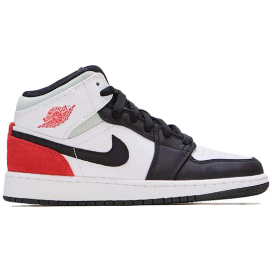 Jordan 1 Mid SE White Black Red Spruce